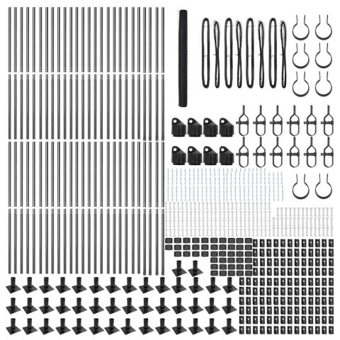 Ogrodzenie z słupkami Szary 1.4 x 100 m Stal pokryta PCV