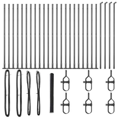 Ogrodzenie z słupkami Szary 1.4 x 50 m Stal pokryta PCV