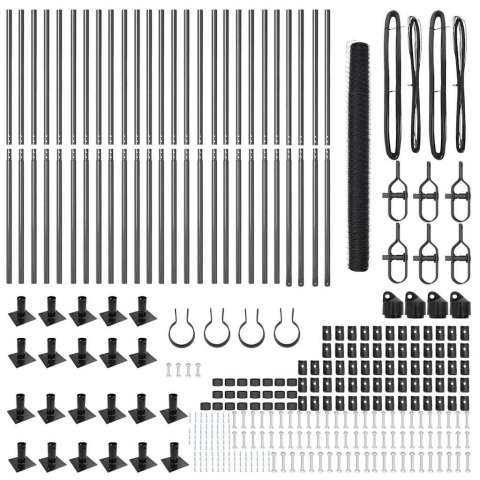 Ogrodzenie z słupkami Szary 1.4 x 50 m Stal pokryta PCV