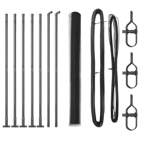 Ogrodzenie z słupkami Szary 1.5 x 10 m Stal pokryta PCV