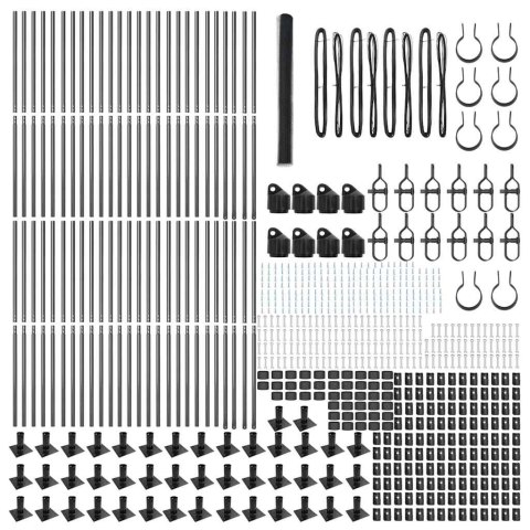 Ogrodzenie z słupkami Szary 1.5 x 100 m Stal pokryta PCV