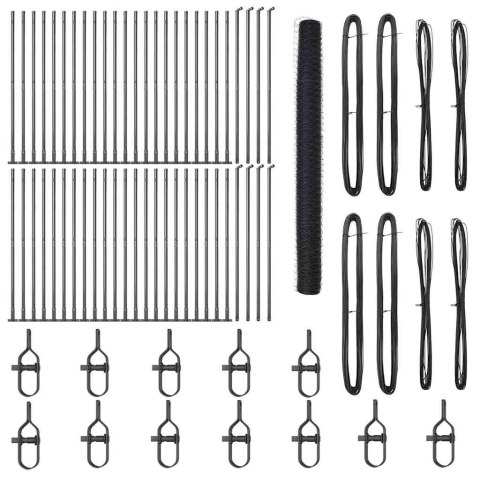 Ogrodzenie z słupkami Szary 1.5 x 100 m Stal pokryta PCV