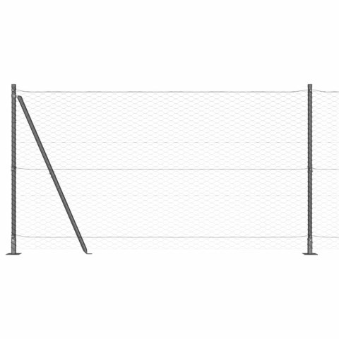 Ogrodzenie z słupkami Szary 1.5 x 100 m Stal pokryta PCV