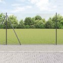 Ogrodzenie z słupkami Szary 1.5 x 50 m Stal pokryta PCV