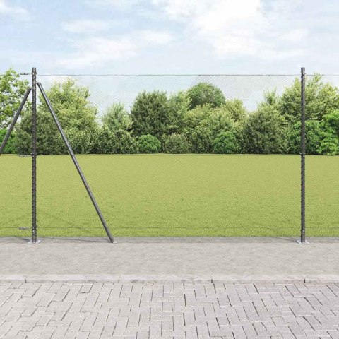 Ogrodzenie z słupkami Szary 1.5 x 50 m Stal pokryta PCV