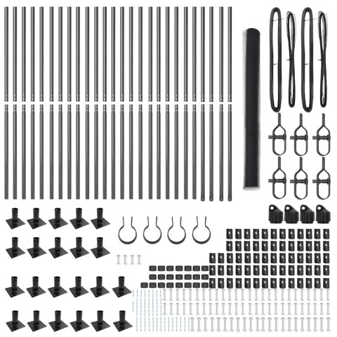 Ogrodzenie z słupkami Szary 1.5 x 50 m Stal pokryta PCV