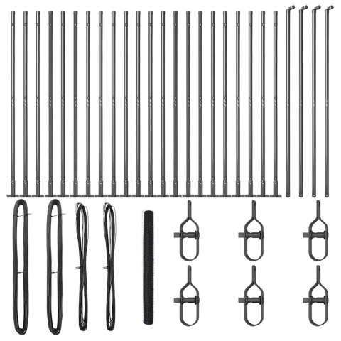 Ogrodzenie z słupkami Szary 1.5 x 50 m Stal pokryta PCV