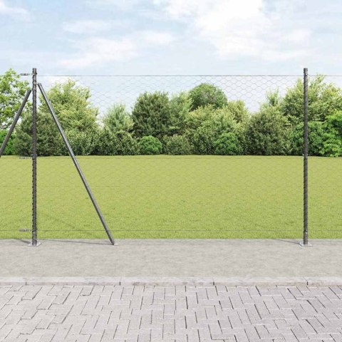 Ogrodzenie z słupkami Szary 1.5 x 50 m Stal pokryta PCV