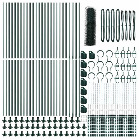 Ogrodzenie z słupkami Zielony 0.8 x 100 m Stal pokryta PCV
