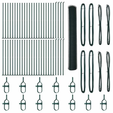 Ogrodzenie z słupkami Zielony 1.2 x 100 m Stal pokryta PCV