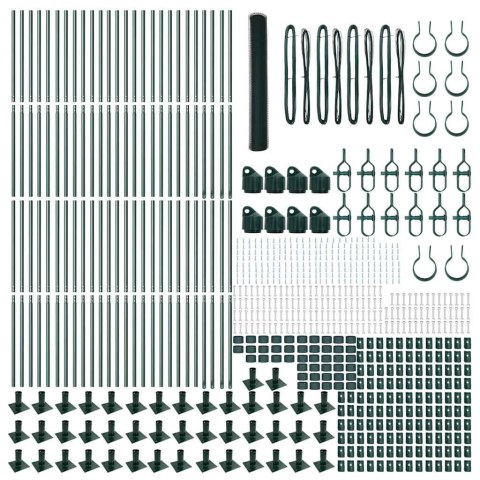 Ogrodzenie z słupkami Zielony 1.2 x 100 m Stal pokryta PCV