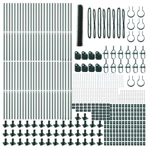 Ogrodzenie z słupkami Zielony 1.2 x 100 m Stal pokryta PCV