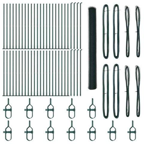 Ogrodzenie z słupkami Zielony 1.4 x 100 m Stal pokryta PCV