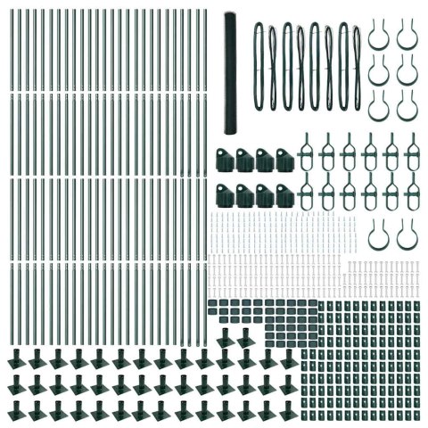 Ogrodzenie z słupkami Zielony 1.5 x 100 m Stal pokryta PCV