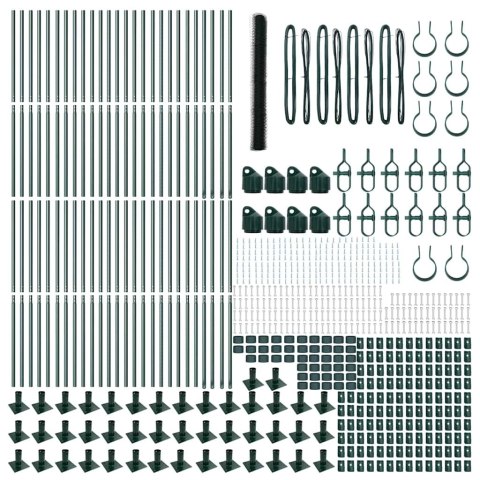 Ogrodzenie z słupkami Zielony 1.5 x 100 m Stal pokryta PCV