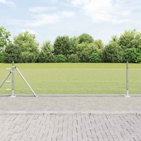 Ogrodzenie z słupkami Srebrny 0.4 x 100 m Stal pokryta PCV