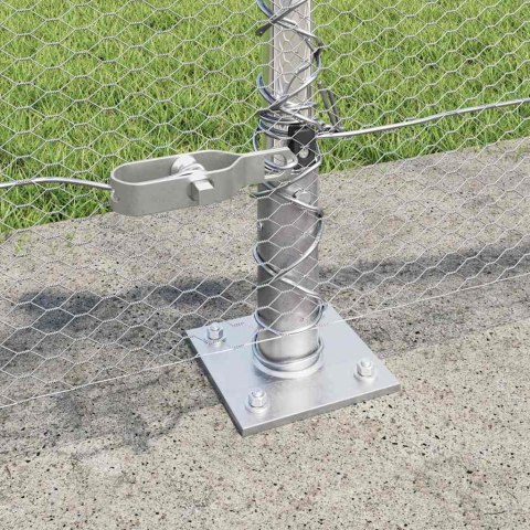 Ogrodzenie z słupkami Srebrny 0.4 x 100 m Stal pokryta PCV