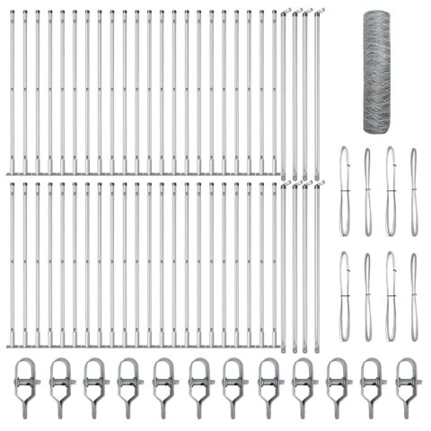 Ogrodzenie z słupkami Srebrny 0.4 x 100 m Stal pokryta PCV