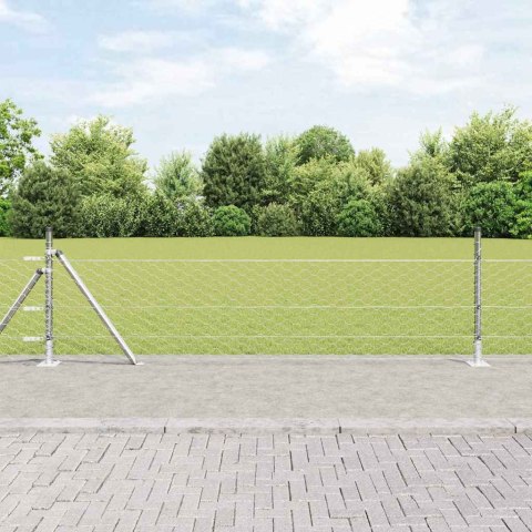 Ogrodzenie z słupkami Srebrny 0.4 x 100 m Stal pokryta PCV