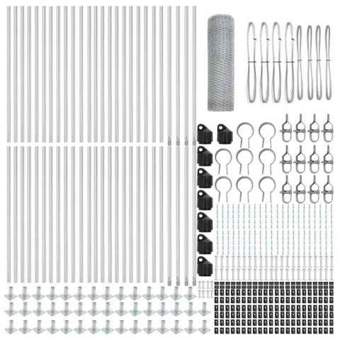 Ogrodzenie z słupkami Srebrny 0.5 x 100 m Stal pokryta PCV