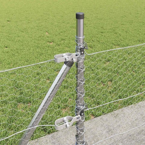 Ogrodzenie z słupkami Srebrny 0.5 x 100 m Stal pokryta PCV