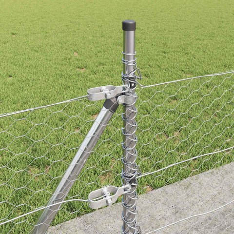 Ogrodzenie z słupkami Srebrny 0.5 x 100 m Stal pokryta PCV