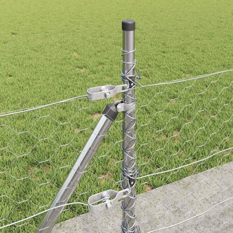 Ogrodzenie z słupkami Srebrny 0.5 x 100 m Stal pokryta PCV