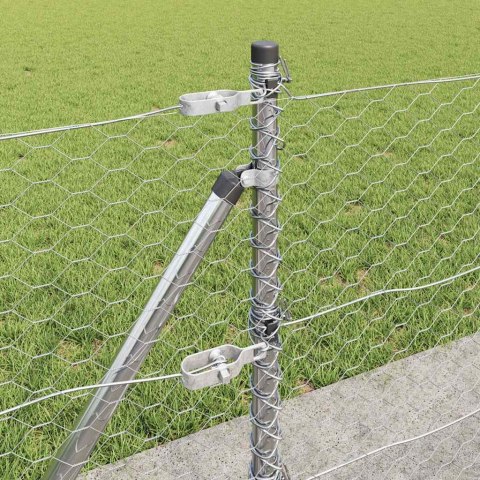 Ogrodzenie z słupkami Srebrny 0.6 x 100 m Stal pokryta PCV