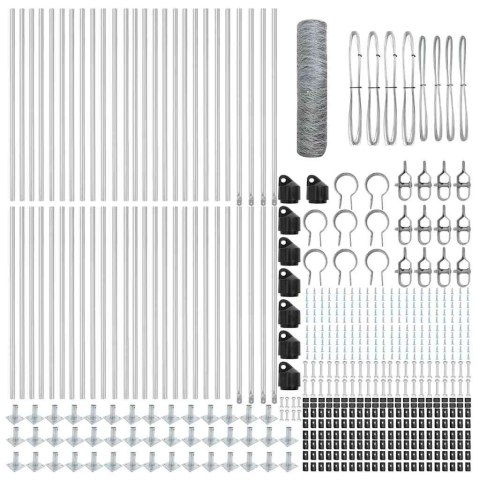 Ogrodzenie z słupkami Srebrny 0.6 x 100 m Stal pokryta PCV