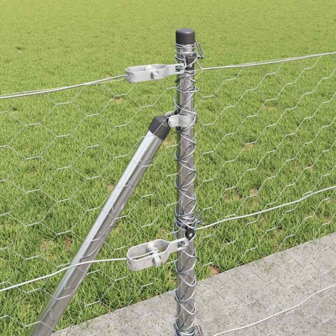 Ogrodzenie z słupkami Srebrny 0.6 x 100 m Stal pokryta PCV