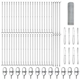Ogrodzenie z słupkami Srebrny 0.8 x 100 m Stal pokryta PCV