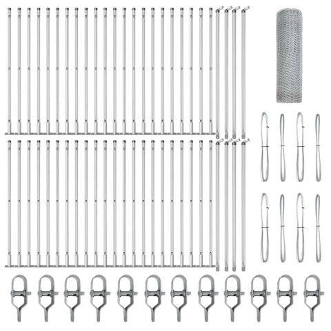 Ogrodzenie z słupkami Srebrny 0.8 x 100 m Stal pokryta PCV