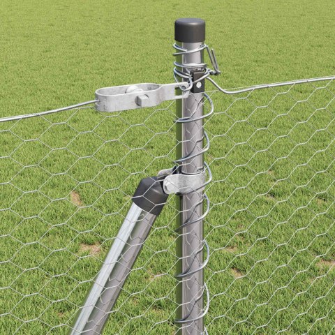 Ogrodzenie z słupkami Srebrny 0.8 x 100 m Stal pokryta PCV