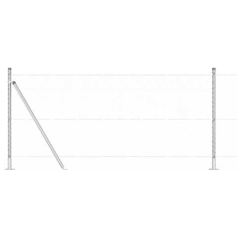 Ogrodzenie z słupkami Srebrny 0.8 x 100 m Stal pokryta PCV