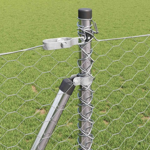 Ogrodzenie z słupkami Srebrny 0.8 x 100 m Stal pokryta PCV