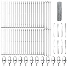Ogrodzenie z słupkami Srebrny 0.8 x 100 m Stal pokryta PCV