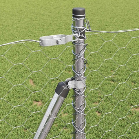 Ogrodzenie z słupkami Srebrny 0.8 x 100 m Stal pokryta PCV