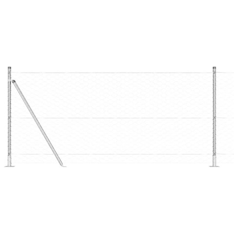 Ogrodzenie z słupkami Srebrny 0.8 x 100 m Stal pokryta PCV
