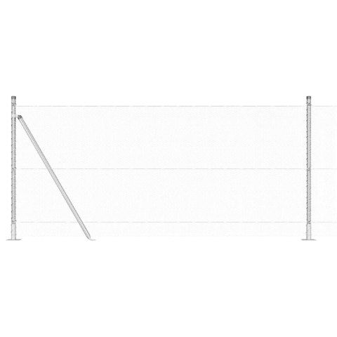 Ogrodzenie z słupkami Srebrny 1 x 100 m Stal pokryta PCV