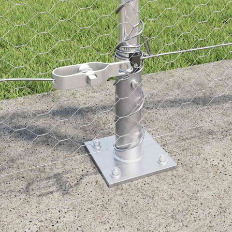 Ogrodzenie z słupkami Srebrny 1 x 100 m Stal pokryta PCV