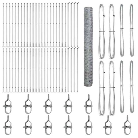 Ogrodzenie z słupkami Srebrny 1.2 x 100 m Stal pokryta PCV