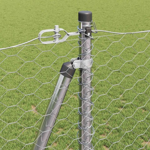 Ogrodzenie z słupkami Srebrny 1.2 x 100 m Stal pokryta PCV