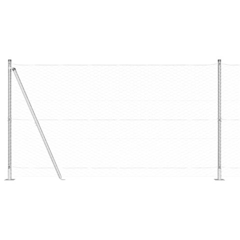Ogrodzenie z słupkami Srebrny 1.2 x 100 m Stal pokryta PCV