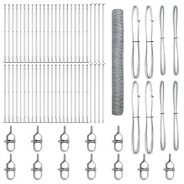 Ogrodzenie z słupkami Srebrny 1.2 x 100 m Stal pokryta PCV