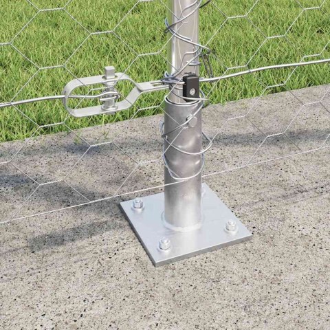 Ogrodzenie z słupkami Srebrny 1.2 x 100 m Stal pokryta PCV