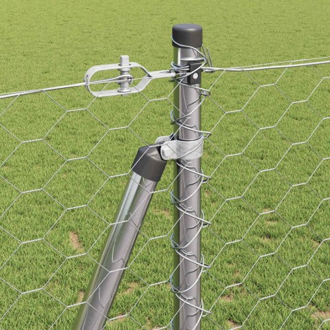 Ogrodzenie z słupkami Srebrny 1.2 x 100 m Stal pokryta PCV