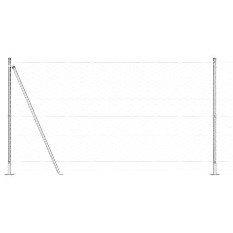 Ogrodzenie z słupkami Srebrny 1.2 x 100 m Stal pokryta PCV