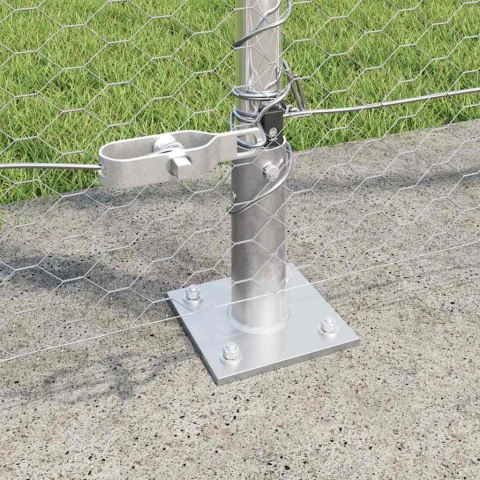 Ogrodzenie z słupkami Srebrny 1.4 x 100 m Stal pokryta PCV