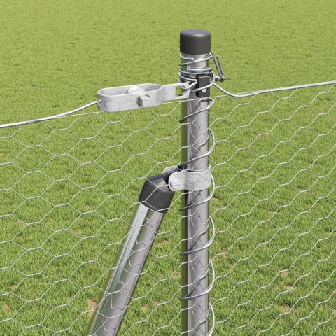 Ogrodzenie z słupkami Srebrny 1.4 x 100 m Stal pokryta PCV