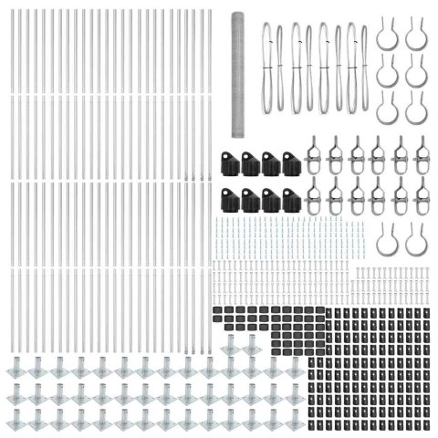 Ogrodzenie z słupkami Srebrny 1.4 x 100 m Stal pokryta PCV